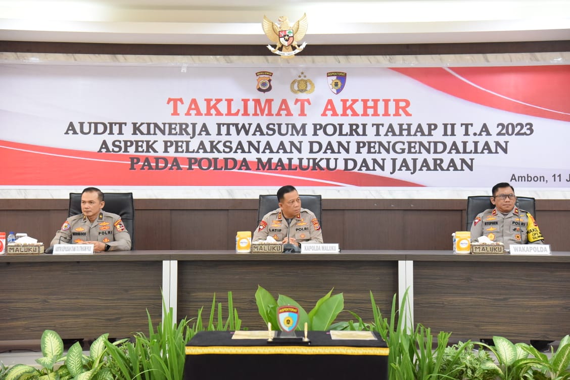 Ini Pesan Kapolda Maluku Saat Pimpin Taklimat Akhir Audit Kinerja Itwasum Polri 1 IMG 20230711 WA0032