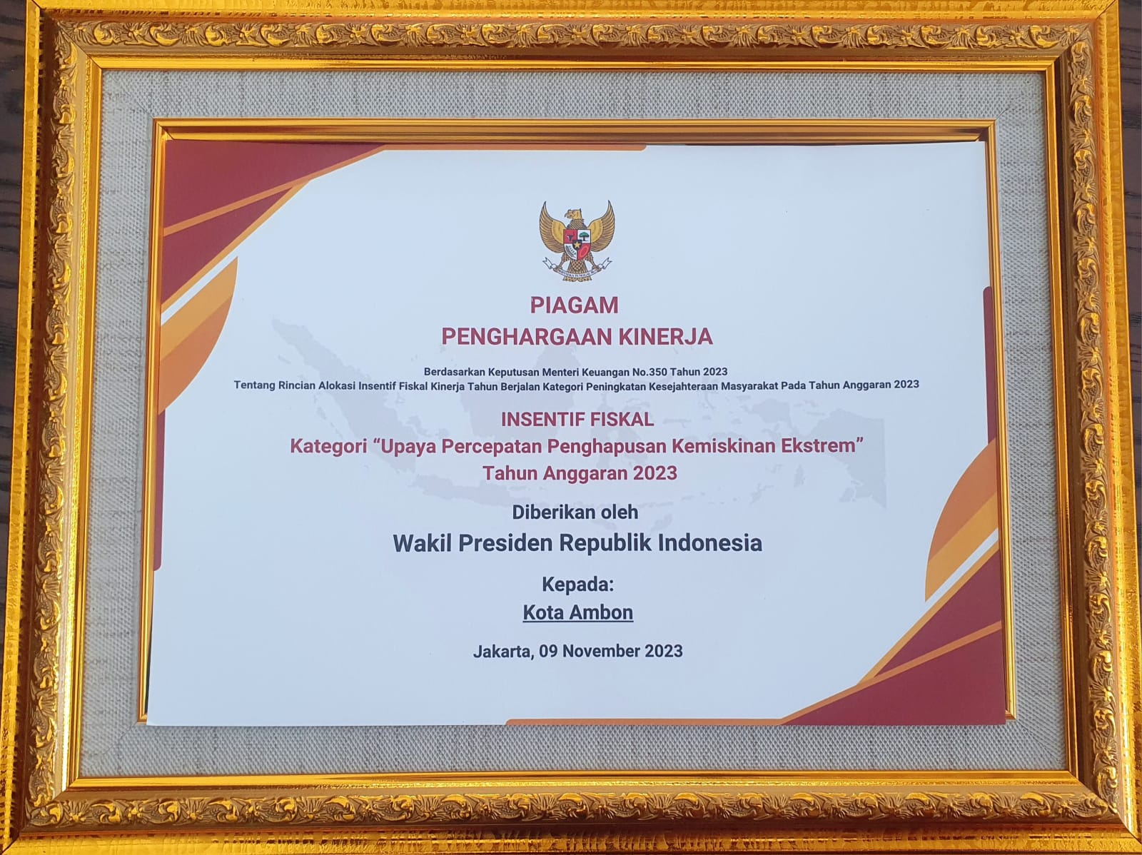 Pemkot Ambon Terima Penghargaan Alokasi Insentif Fiskal 2 WhatsApp Image 2023 11 10 at 09.23.44