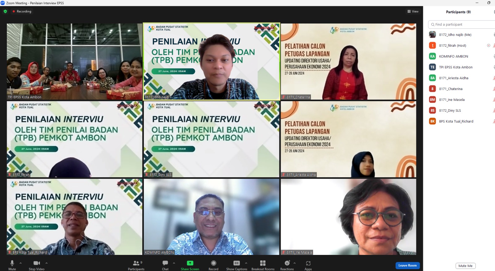 BPS Kota Tual lakukan Penilaian Interview EPSS Pemkot Ambon 1 IMG 20240628 WA0058